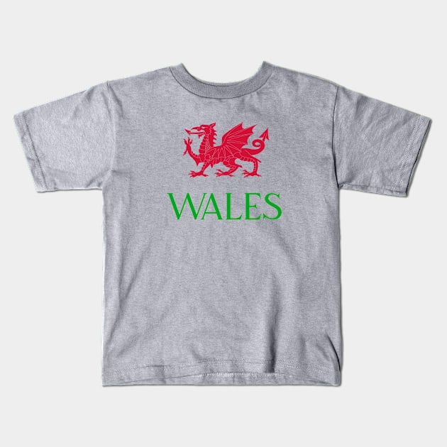 Wales Welsh Kids T-Shirt by VRedBaller